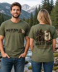 Walk by Faith Bigfoot & Jesus T-Shirt | Funny Christian Sasquatch Tee